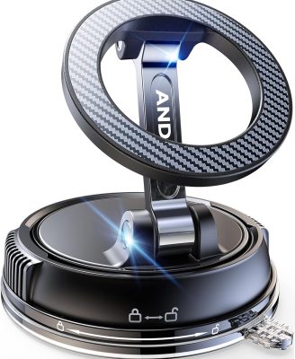 ANDERY Car Phone Holder for Magsafe [78+LBS Strongest Suction & 2400gf Magnetic] 360° Adjustable Car Phone Mount, Phone Holders for Your Car for iPhone 17-12 Pro Max Plus Air, Carbon Fiber
